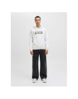 Sweat à capuche jorinwood chiné blanc homme - Jack & Jones