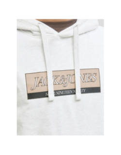 Sweat à capuche jorinwood chiné blanc homme - Jack & Jones
