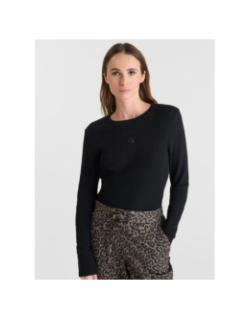 Pull côtelé stefy noir femme - Le Temps Des Cerises