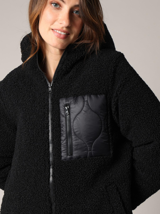 Doudoune réversible sherpa edwina noir femme - Deeluxe