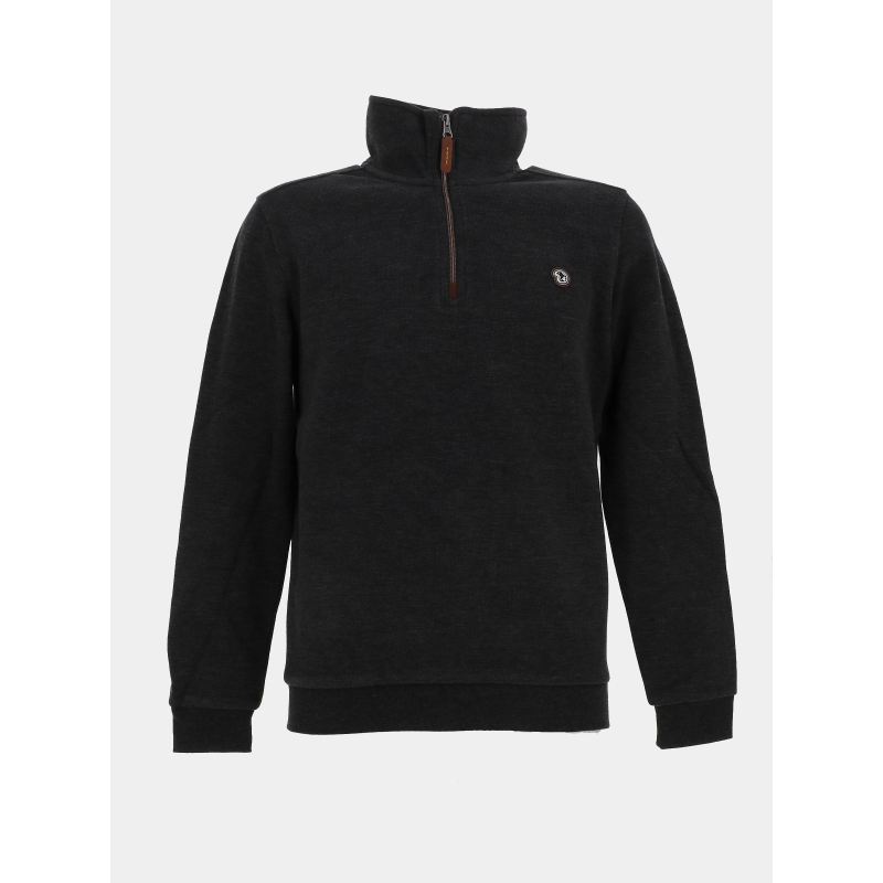 Sweat col zippé mojito gris anthracite homme - Benson & Cherry