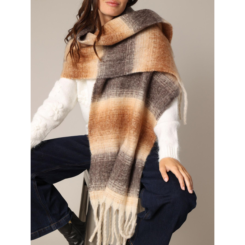 Echarpe elsana camel femme - Deeluxe