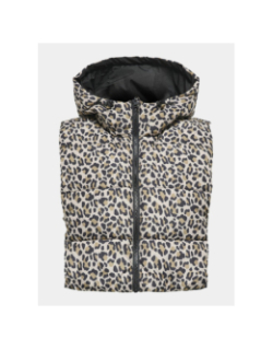 Capuche zippée réversible léopard noir femme - Only