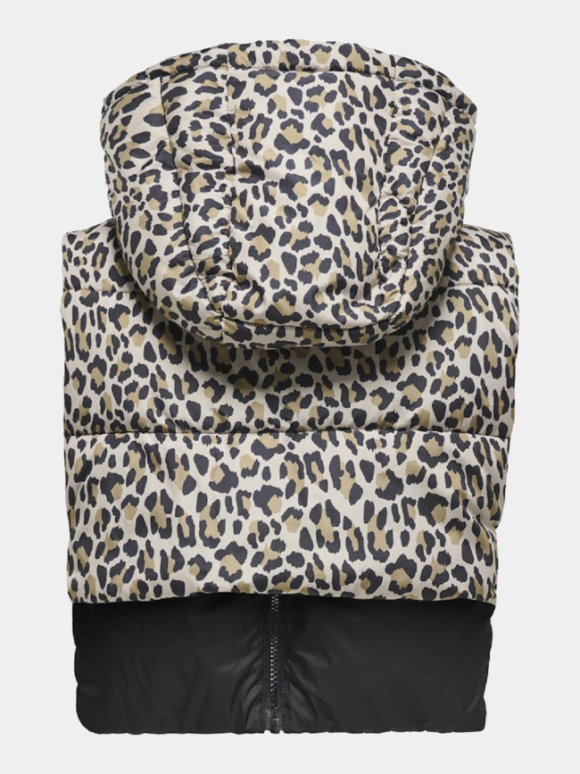 Capuche zippée réversible léopard noir femme - Only