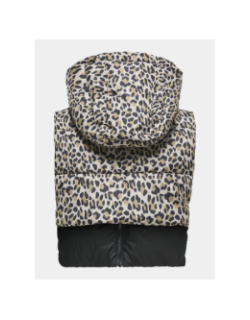 Capuche zippée réversible léopard noir femme - Only