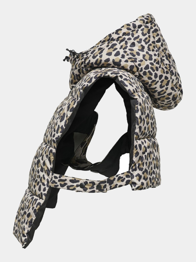 Capuche zippée réversible léopard noir femme - Only