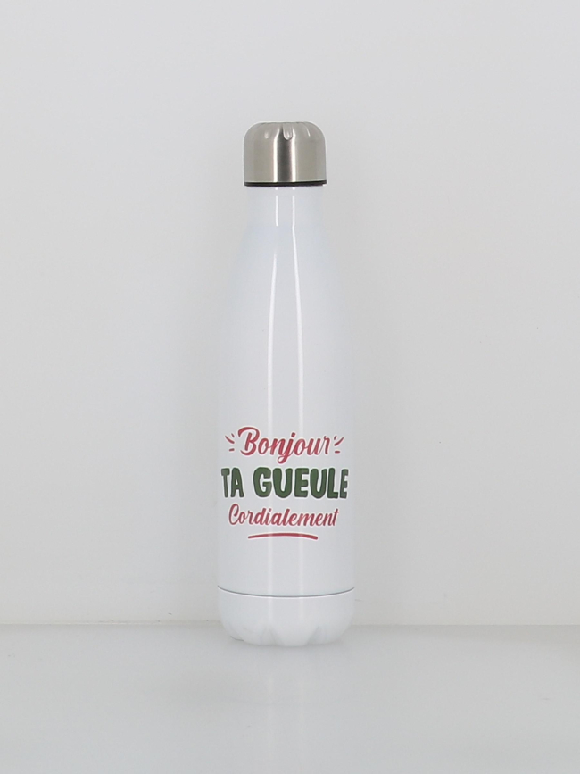Gourde isotherme bonjour ta gueule 500ml blanc - Stc