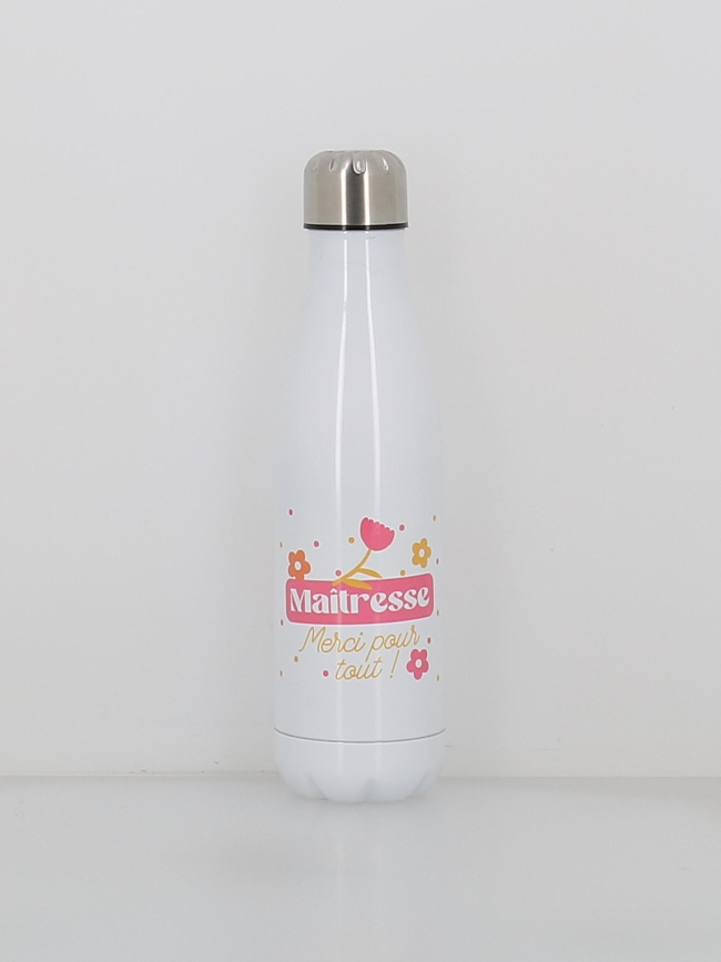 Gourde isotherme maîtresse merci 500ml blanc - Stc
