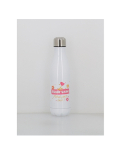 Gourde isotherme maîtresse merci 500ml blanc - Stc