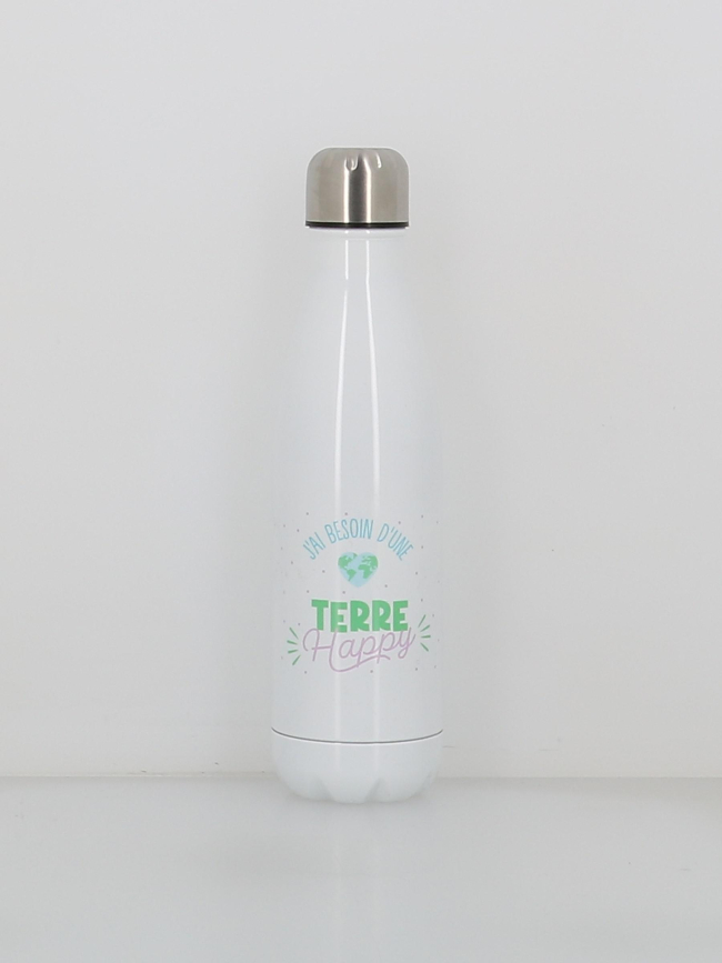 Gourde isotherme besoin d'une terre happy 500ml blanc - Stc