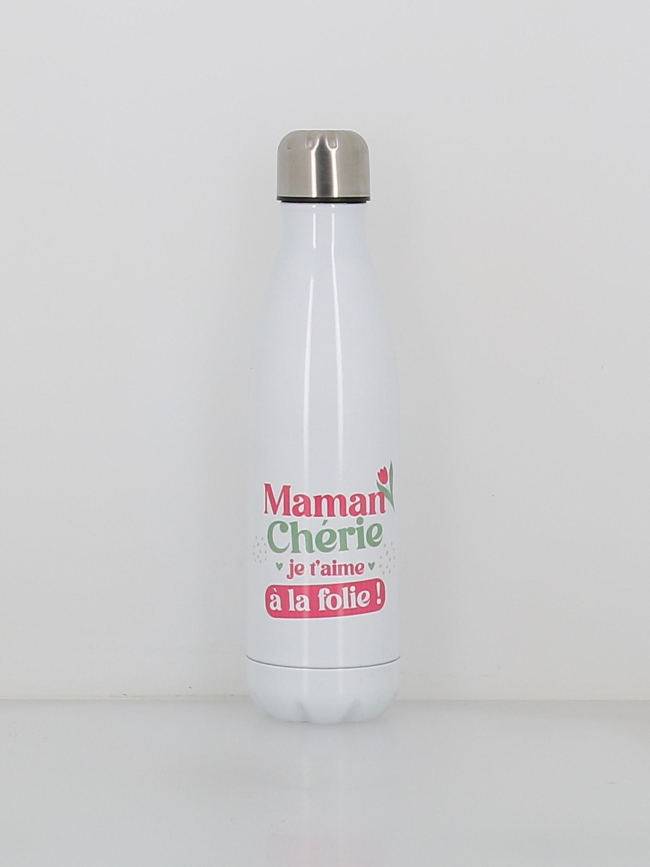 Gourde isotherme maman chérie je t'aime 500ml blanc - Stc