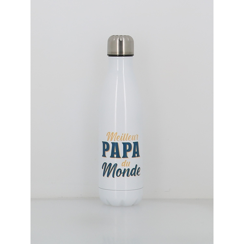 Gourde isotherme meilleur papa du monde 500ml blanc - Stc