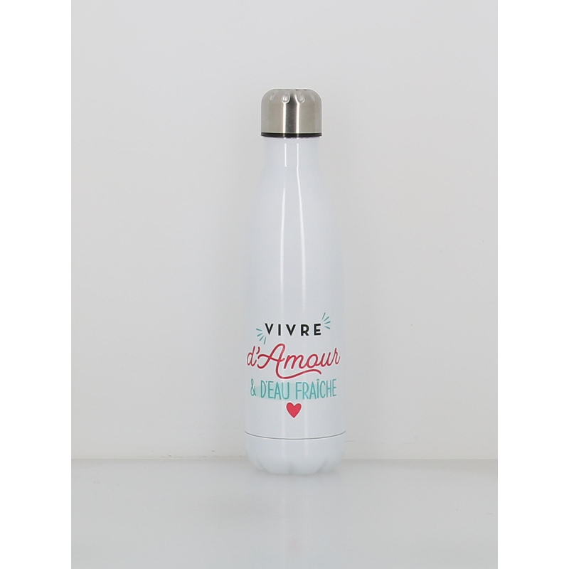 Gourde isotherme vivre d'amour 500ml blanc - Stc