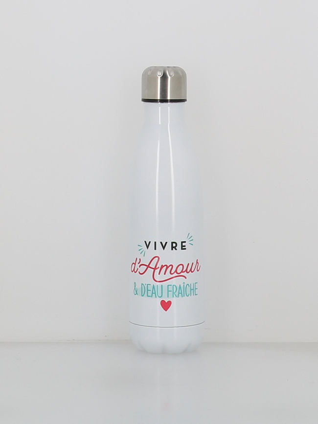 Gourde isotherme vivre d'amour 500ml blanc - Stc