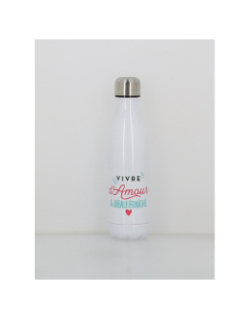 Gourde isotherme vivre d'amour 500ml blanc - Stc