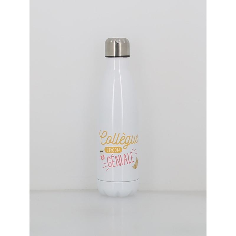 Gourde isotherme collègue géniale 500ml blanc - Stc