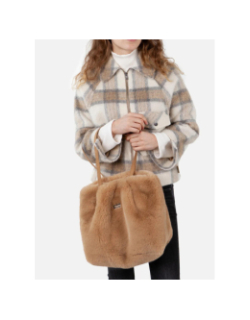 Sac tote bag en fausse fourrure djupa marron femme - Barts