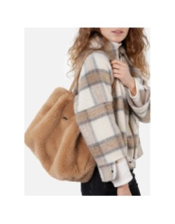 Sac tote bag en fausse fourrure djupa marron femme - Barts