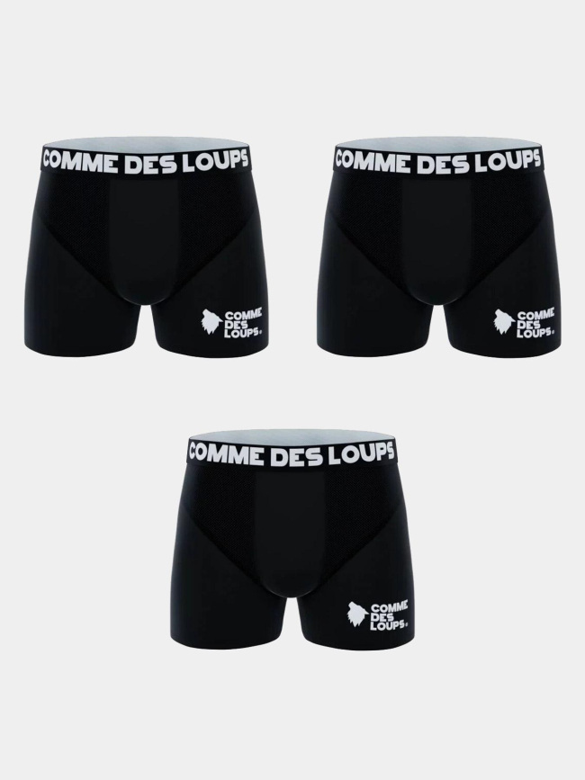 Lot de 3 boxers microfibre noir homme - Comme Des Loups