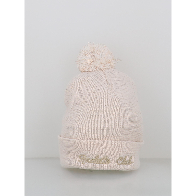 Bonnet pompon pailleté raclette club rose - Stc