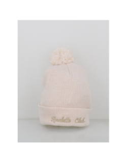 Bonnet pompon pailleté raclette club rose - Stc