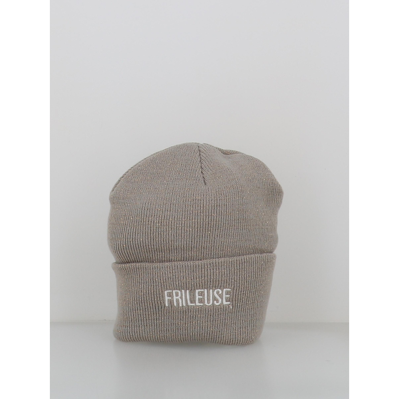 Bonnet pailleté frileuse gris femme - Stc