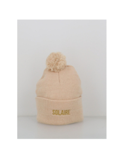 Bonnet pompon pailleté solaire beige femme - Stc