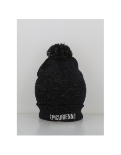 Bonnet pompon pailleté épicurienne bleu marine femme - Stc