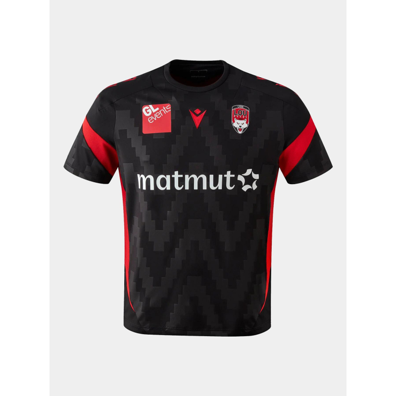 T-shirt de rugby lou training ruck noir et rouge homme - M Com