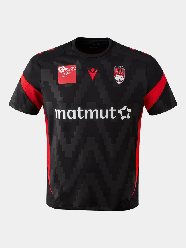 T-shirt de rugby lou training ruck noir et rouge homme - M Com