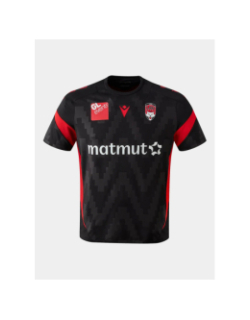 T-shirt de rugby lou training ruck noir et rouge homme - M Com