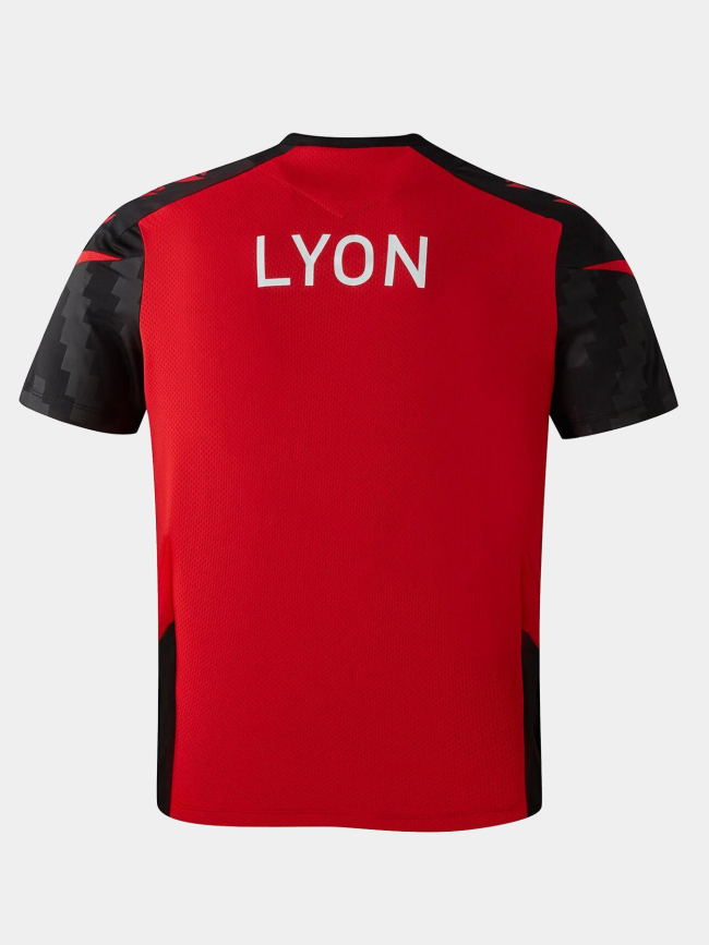 T-shirt de rugby lou training ruck noir et rouge homme - M Com