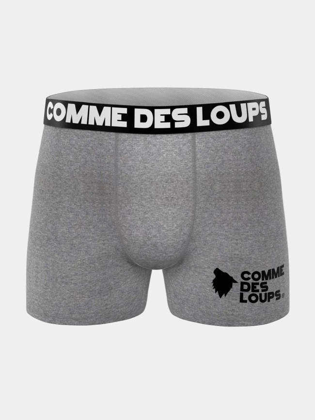 Lot de 3 boxers en coton bleu noir et gris homme - Comme Des Loups