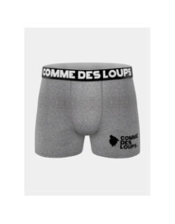 Lot de 3 boxers en coton bleu noir et gris homme - Comme Des Loups