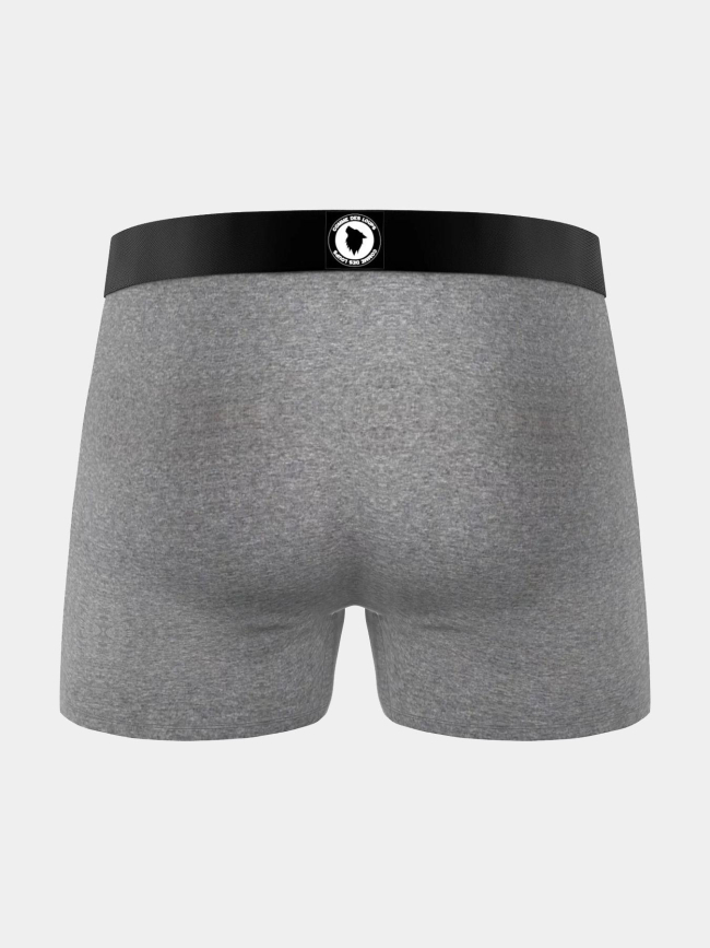 Lot de 3 boxers en coton blanc gris et noir homme - Comme Des Loups