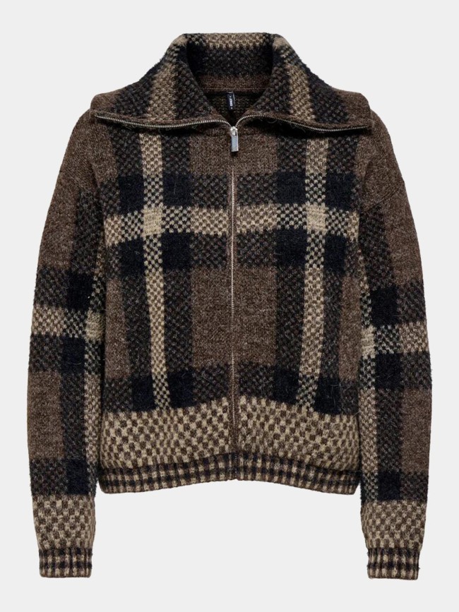 Gilet zippé maroon marron femme - Only