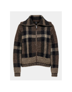 Gilet zippé maroon marron femme - Only