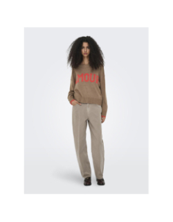 Pull en maille onlnew amour marron femme - Only