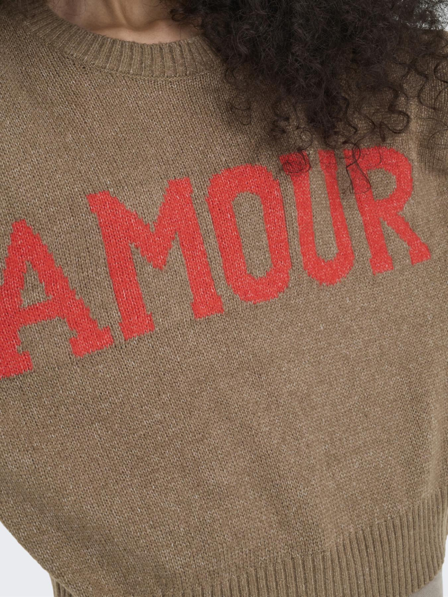 Pull en maille onlnew amour marron femme - Only