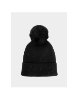 Bonnet avec strass et pompon noir femme - Morgan