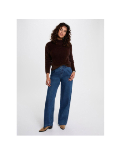 Pull court ajusté mfenny marron foncé femme - Morgan