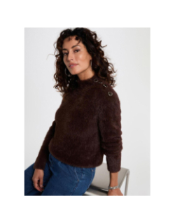 Pull court ajusté mfenny marron foncé femme - Morgan