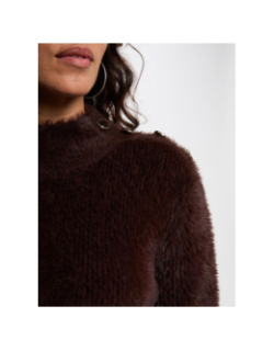 Pull court ajusté mfenny marron foncé femme - Morgan