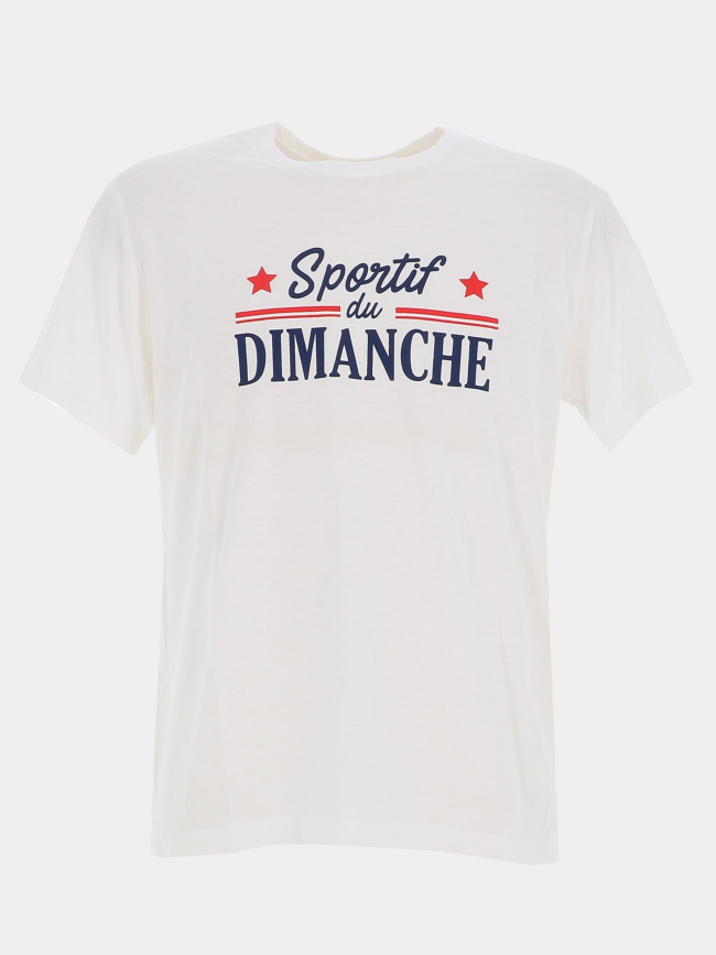 T-shirt à manches courtes sportif dimanche blanc homme - STC