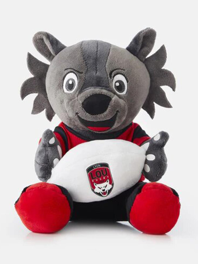 Peluche lou rugby wolfy gris rouge et noir - M Com
