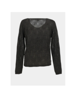 Pull fin en maille brillant à col v onlmella anthracite femme - Only