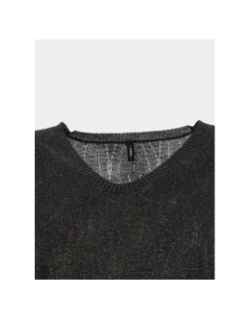 Pull fin en maille brillant à col v onlmella anthracite femme - Only