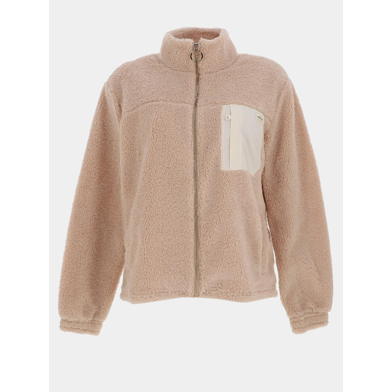 Veste polaire sherpa biscuit beige femme - Angele Sportswear