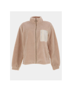 Veste polaire sherpa biscuit beige femme - Angele Sportswear