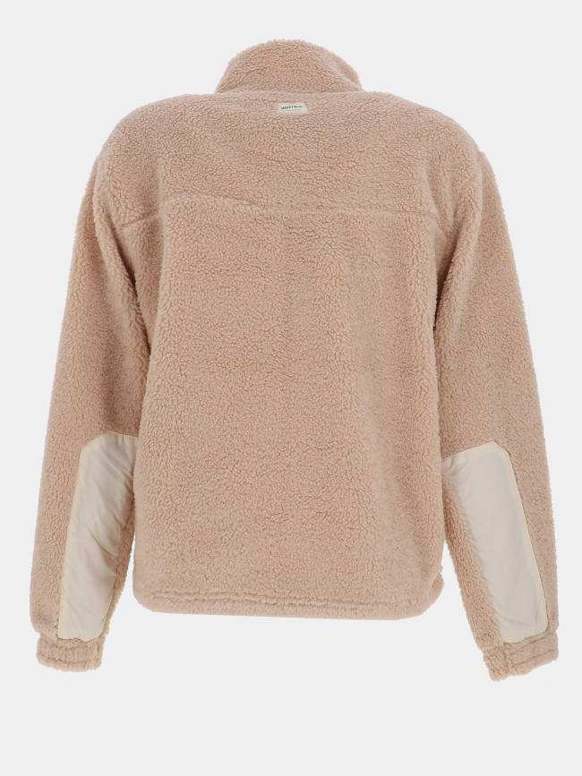 Veste polaire sherpa biscuit beige femme - Angele Sportswear